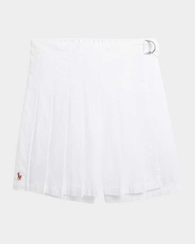 Girl's Pleated Seersucker Skort, Size 7-16